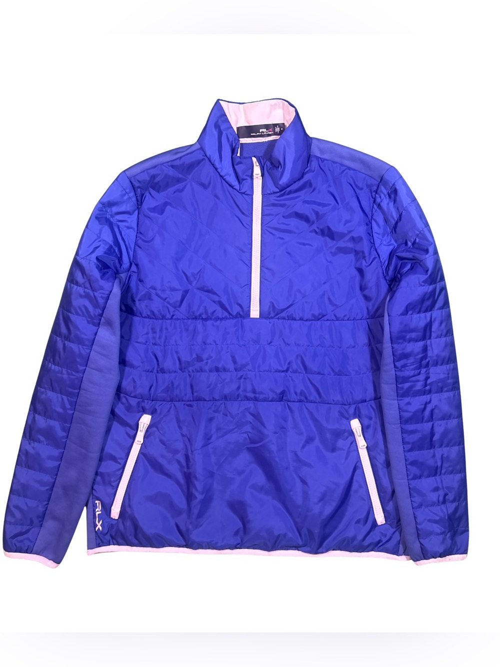 RLX Ralph Lauren Blue Quilted Half-Zip Pullover Jacket EUC M